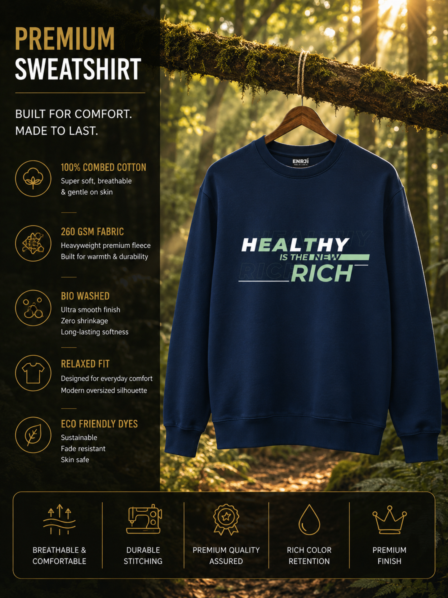 Healthy is New Rich Sweatshirt